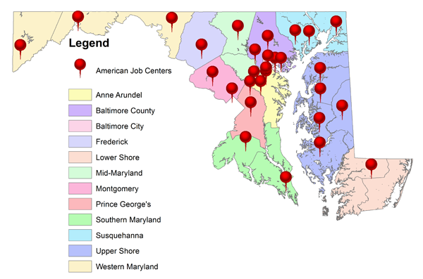 American Job Centers Locator Map